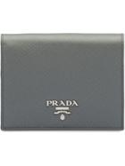 Prada Small Saffiano Leather Wallet - Grey
