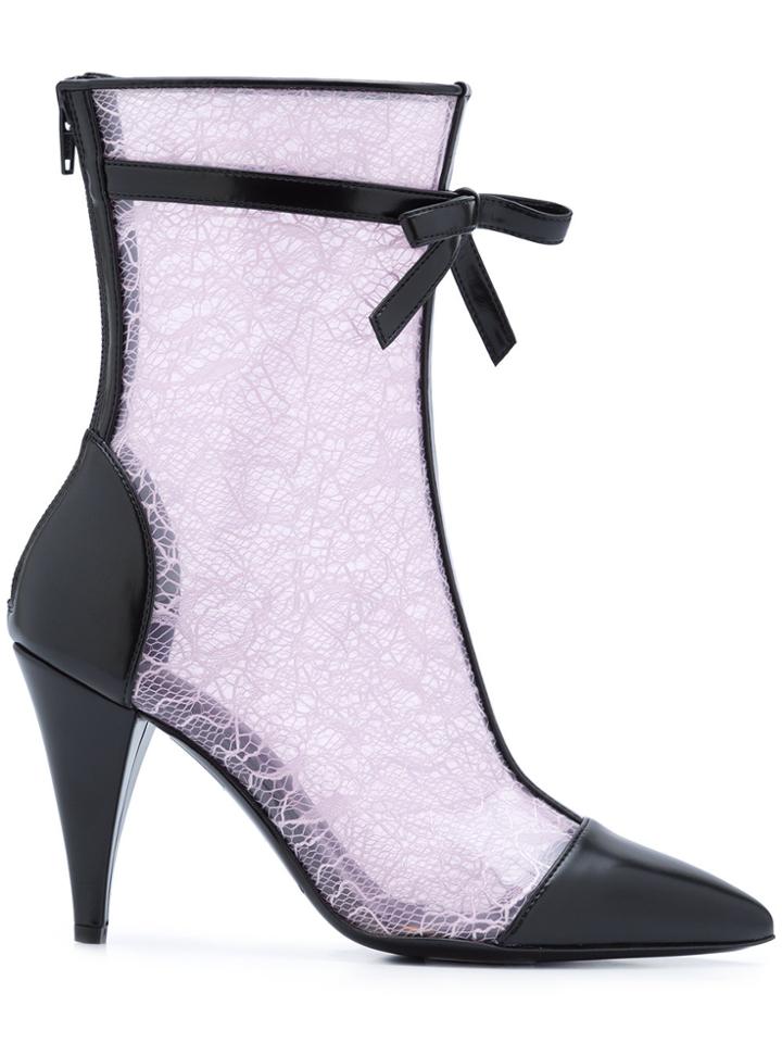 Philosophy Di Lorenzo Serafini Sheer Lace Boots - Pink & Purple