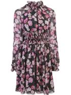 Giambattista Valli Floral Long-sleeve Shirt Dress - Black