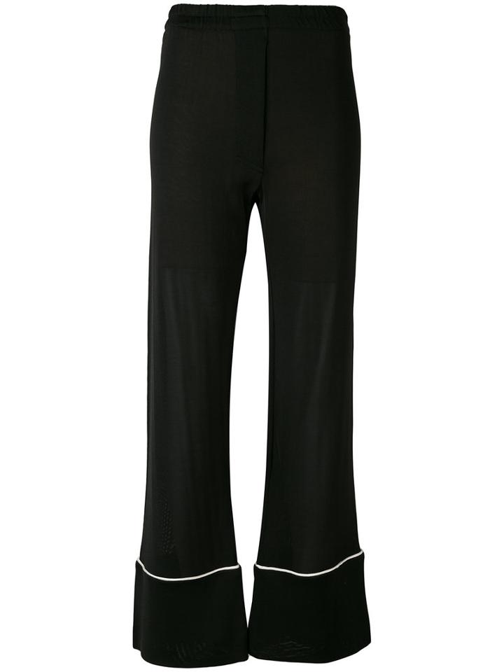 Laneus - Wide Leg Trousers - Women - Acetate/viscose - 42, Black, Acetate/viscose