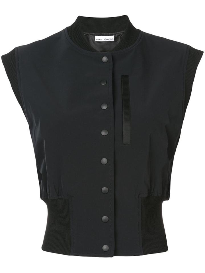 Paco Rabanne Sleeveless Teddy Jacket - Black