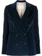 Tela Double-breasted Fitted Blazer - Blue