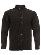 Homme Plissé Issey Miyake Pleated Band Collar Shirt