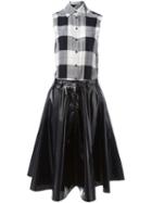 Mm6 Maison Margiela Checked Shirt Dress, Women's, Size: 42, Black, Polyester/polyurethane/viscose/metallic Fibre
