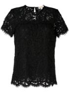 Michael Michael Kors Lace T-shirt, Women's, Size: Xl, Black, Nylon/polyester/cotton/viscose