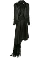 Preen By Thornton Bregazzi Ruched Asymmetric Dress - Black