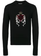 Dolce & Gabbana King Of Love Sequin Appliqué Sweater - Black