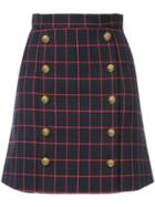 Macgraw High-waisted Checked Skirt - Blue