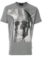 Philipp Plein Metallic Skull Print T-shirt - Grey