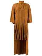 Atu Body Couture Asymmetric Pleated Dress - Neutrals