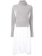 Sacai Roll Neck Jumper Dress - Grey