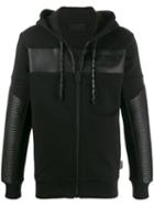 Philipp Plein Ribbed-detailed Hooded Jacket - Black