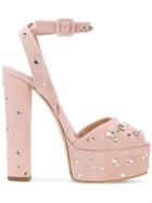 Giuseppe Zanotti Design Embellished Platform Sandals - Pink & Purple
