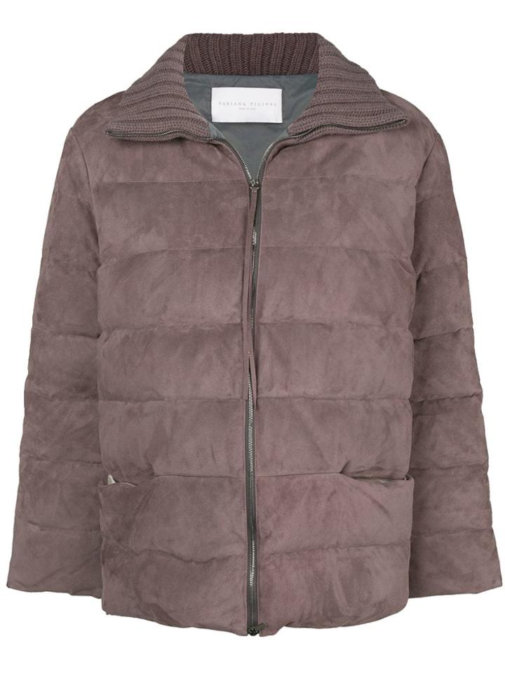 Fabiana Filippi Padded Zipped Jacket - Pink & Purple