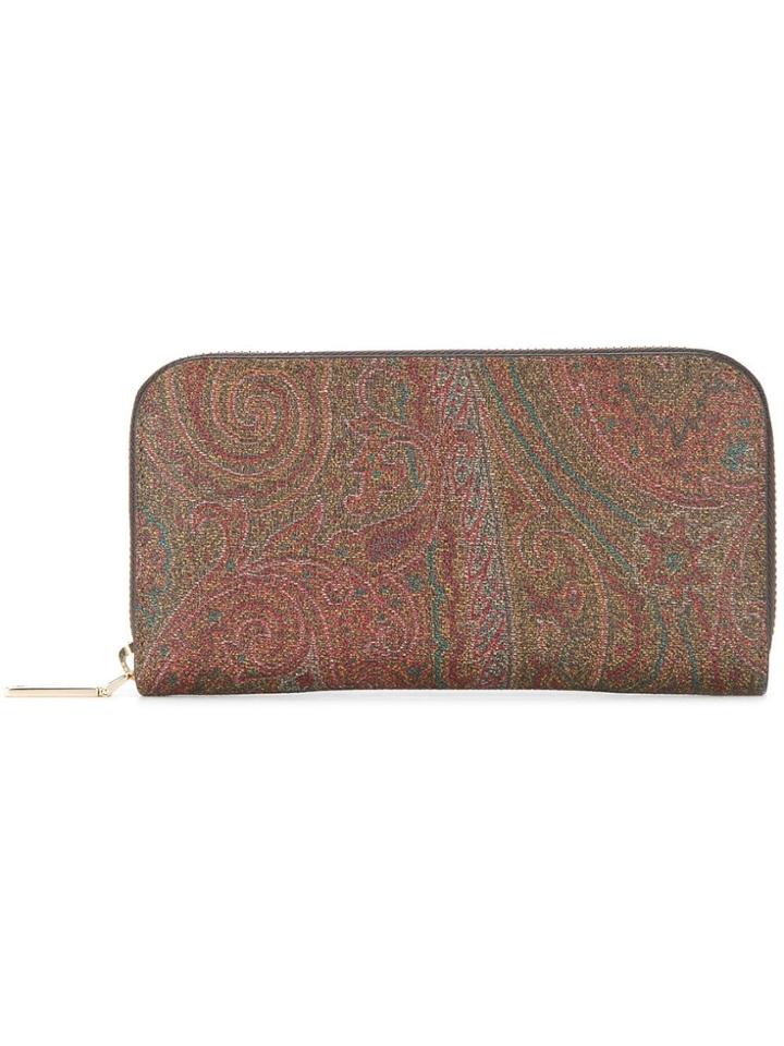 Etro Paisley Accordion Wallet - Brown