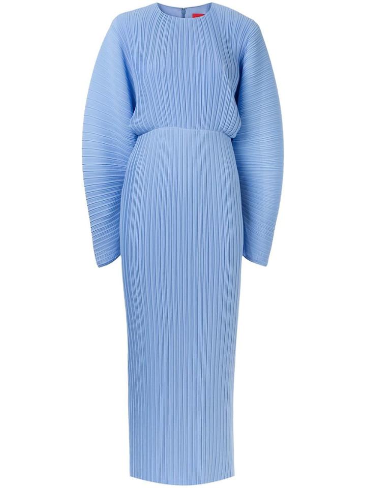 Solace London Ribbed Long Dress - Blue