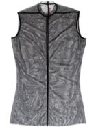 Rick Owens Lilies Mesh Overlay Dress, Women's, Size: 42, Black, Polyamide/spandex/elastane