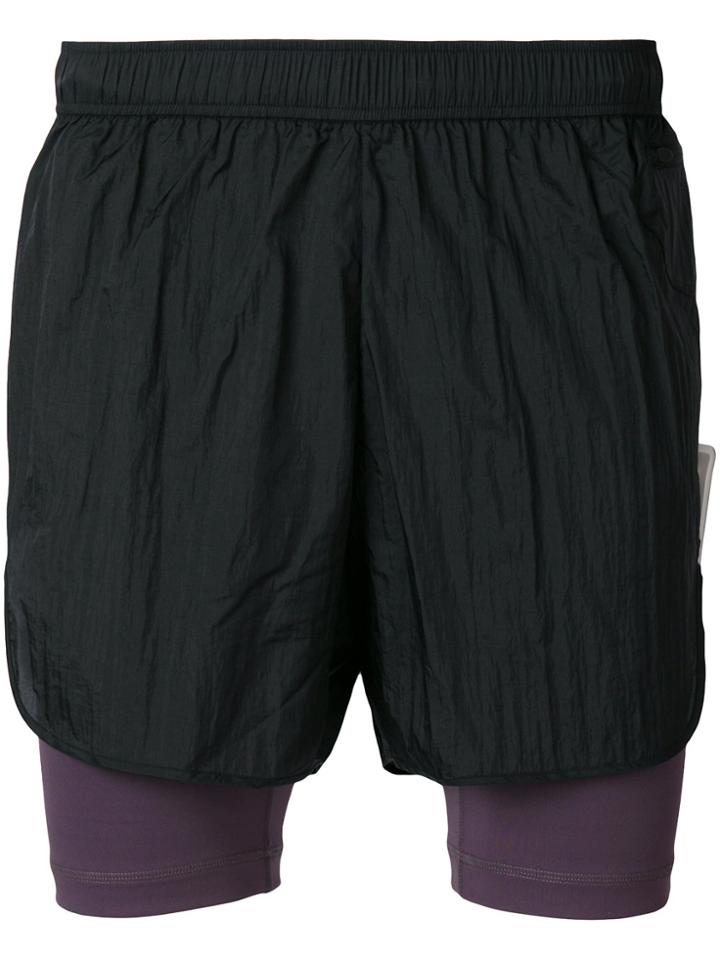 Cottweiler Layered Look Running Shorts - Black