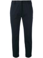 Tonello - Cropped Tailored Trousers - Women - Cotton/polyester/cupro/pbt Elite - 48, Blue, Cotton/polyester/cupro/pbt Elite