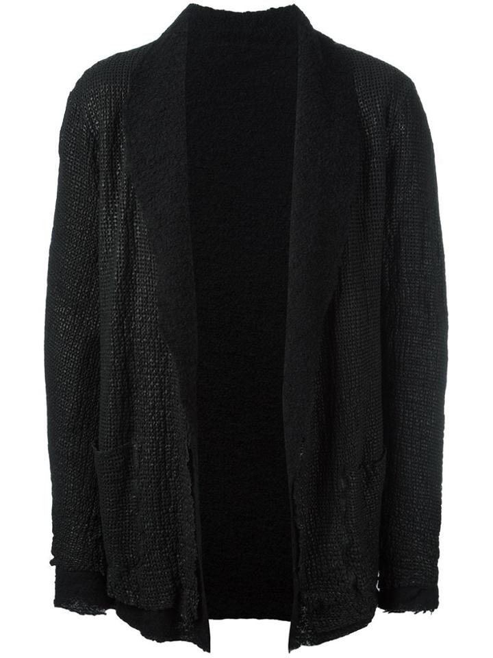 Salvatore Santoro Coated Shawl Lapel Jacket - Black
