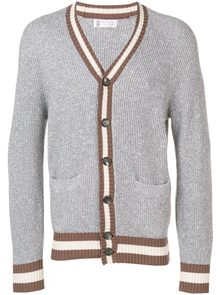 Brunello Cucinelli Melange Knitted Cardigan - Grey