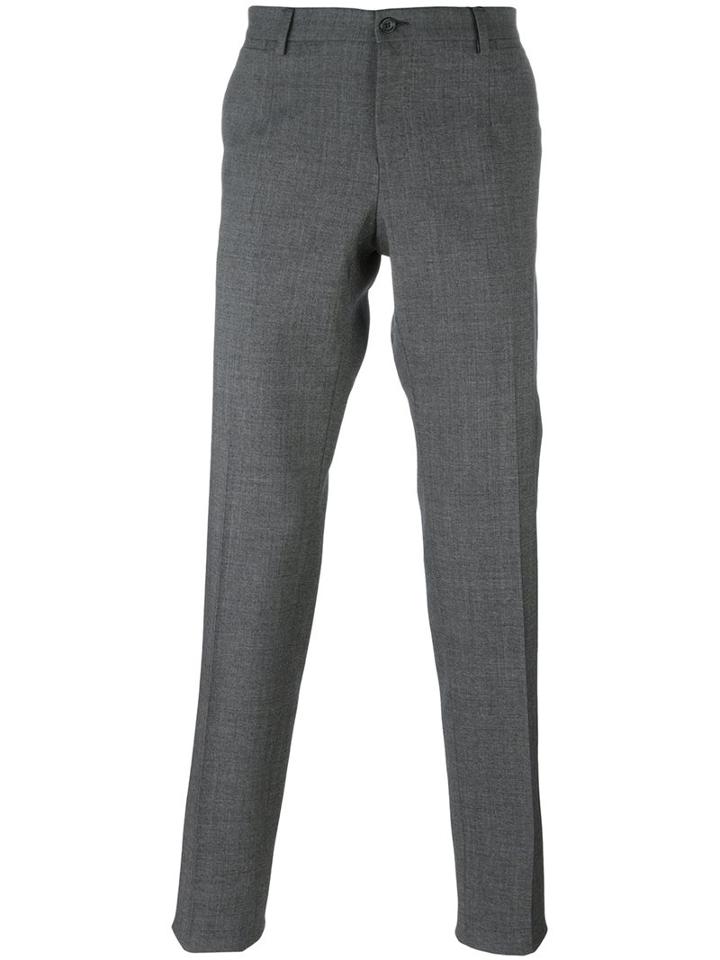 Dolce & Gabbana Tailored Trousers, Men's, Size: 50, Grey, Cotton/spandex/elastane/virgin Wool