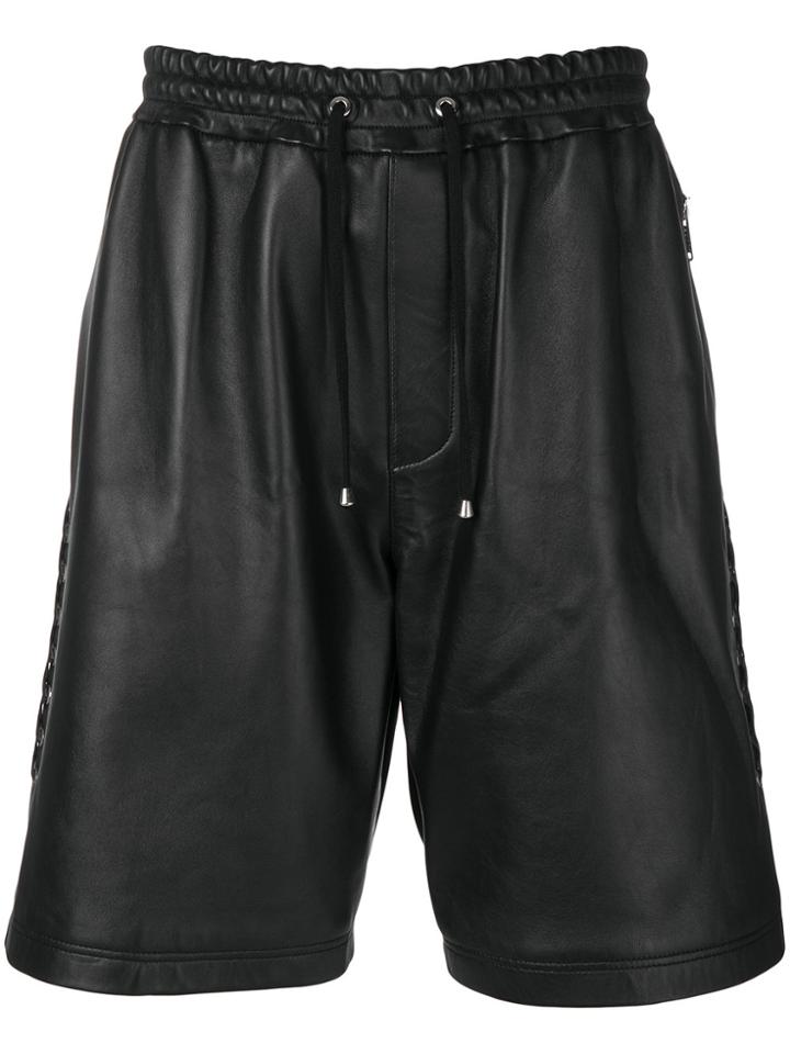 Les Hommes Lace-up Basketball Shorts - Black