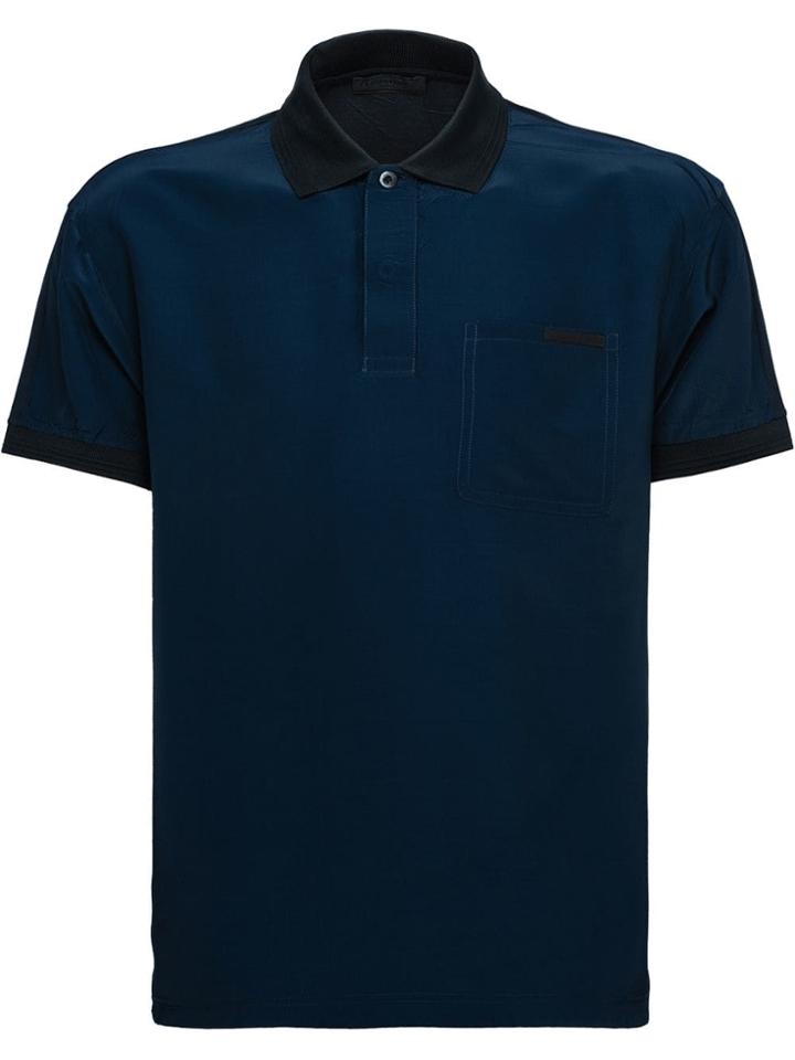 Prada Two Tone Polo Shirt - Blue