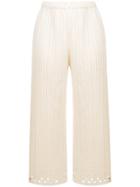 Pleats Please By Issey Miyake Ribbed Cutout Culottes - White