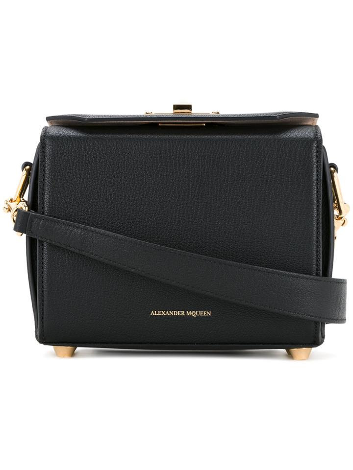 Alexander Mcqueen Black Gold Chain Box Shoulder Bag