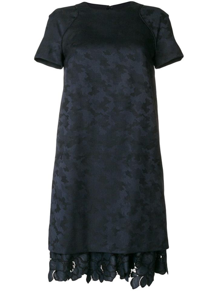 Talbot Runhof Scalloped Lace Dress - Blue