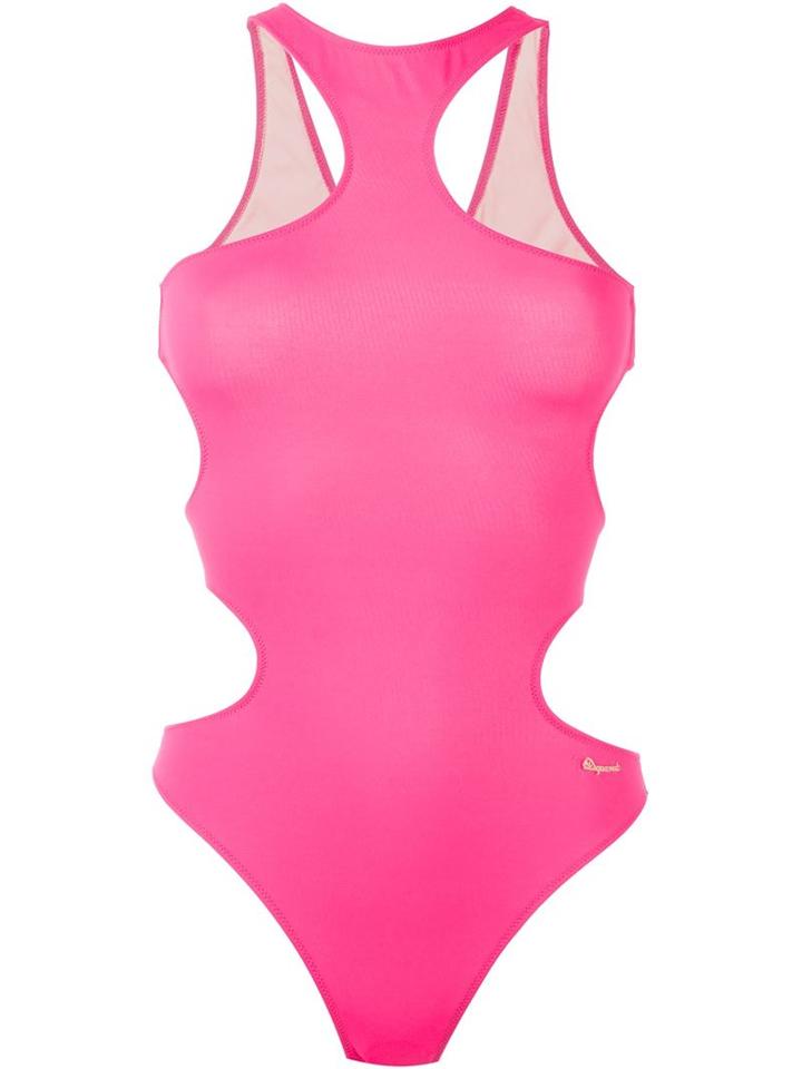 Dsquared2 Cut Out Detail Swimsuit, Women's, Size: 38, Pink/purple, Polyamide/spandex/elastane