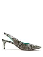 Blue Bird Shoes Slingback Python Exotico - Grey