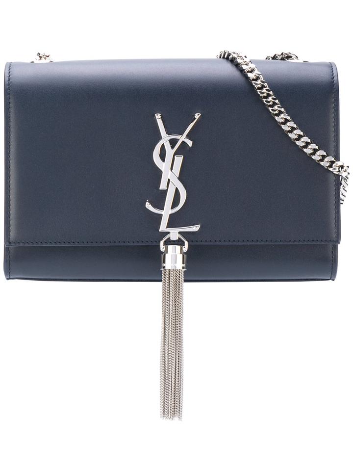 Saint Laurent - Medium Kate Tassel Satchel - Women - Calf Leather - One Size, Blue, Calf Leather
