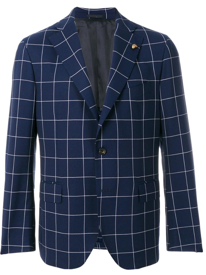 Gabriele Pasini Checked Single-breasted Blazer - Blue