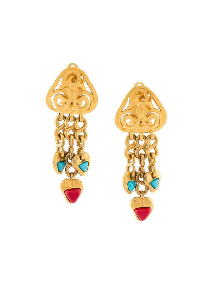 Chanel Vintage Tribal Clip-on Earrings