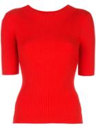 Milly Ribbed Knit Top - Red