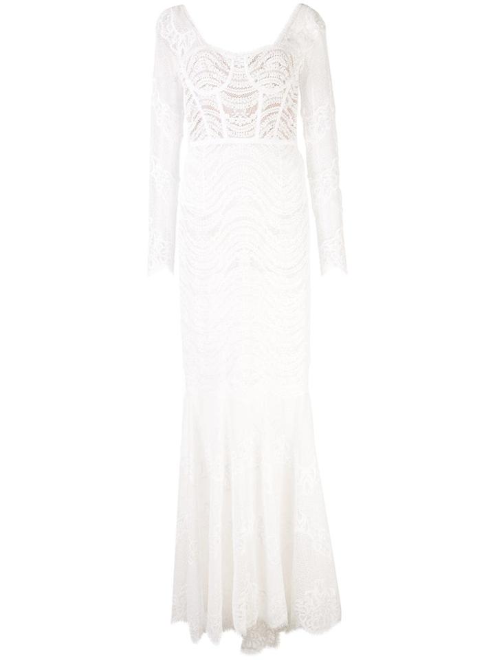 Jonathan Simkhai Embroidered Long-sleeve Gown - White