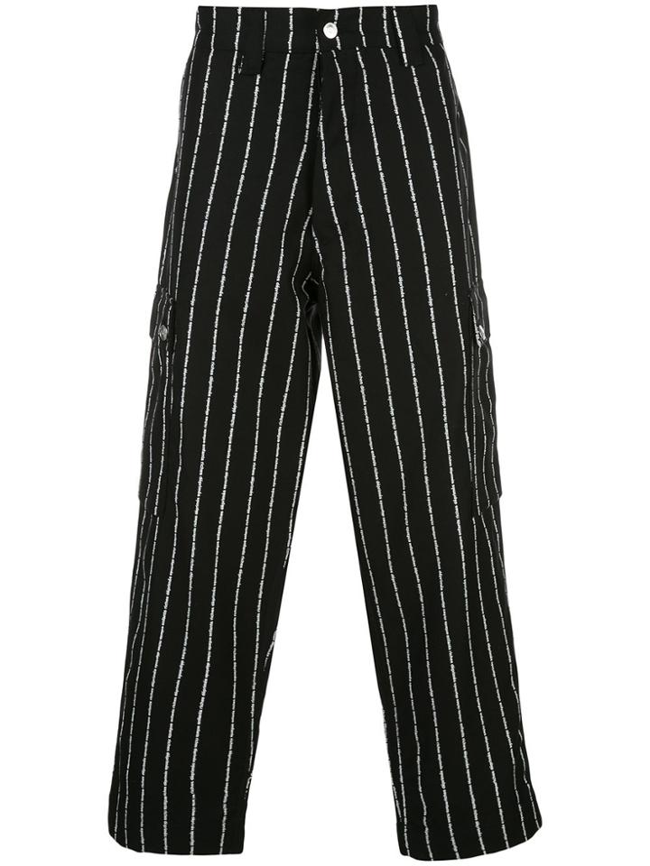 Enfants Riches Déprimés Striped Wide-leg Trousers - Black