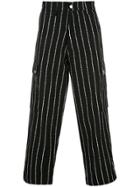 Enfants Riches Déprimés Striped Wide-leg Trousers - Black
