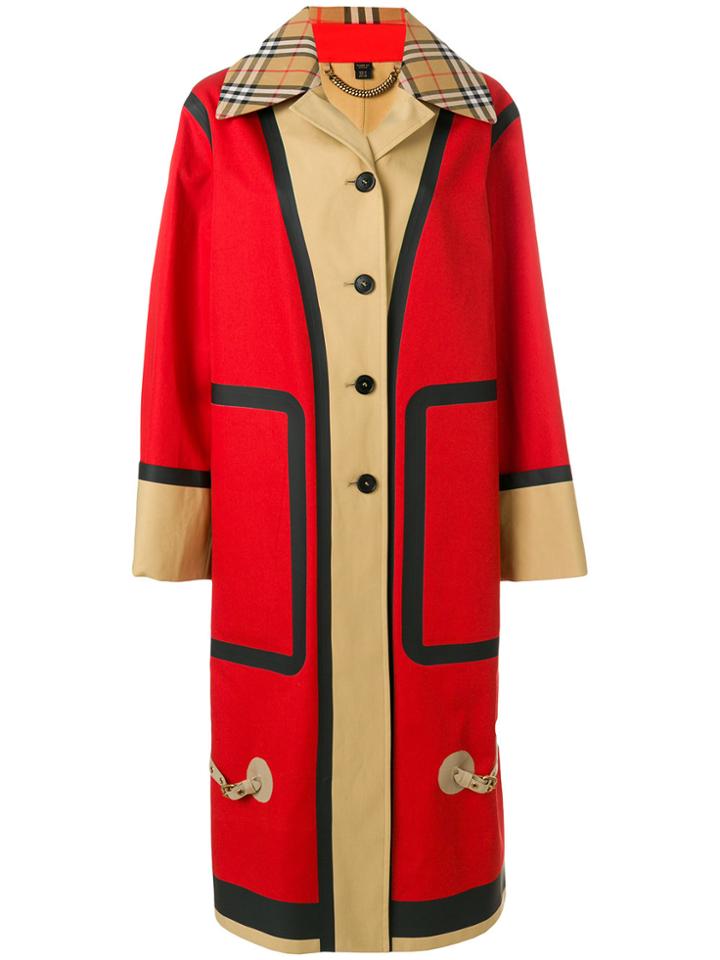 Burberry Oversized Car Coat - Red