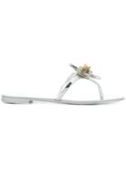 Giuseppe Zanotti Design Crystal Embellished Flip-flops - Metallic