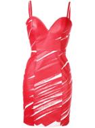 Moschino Scribble Bodycon Dress - Red