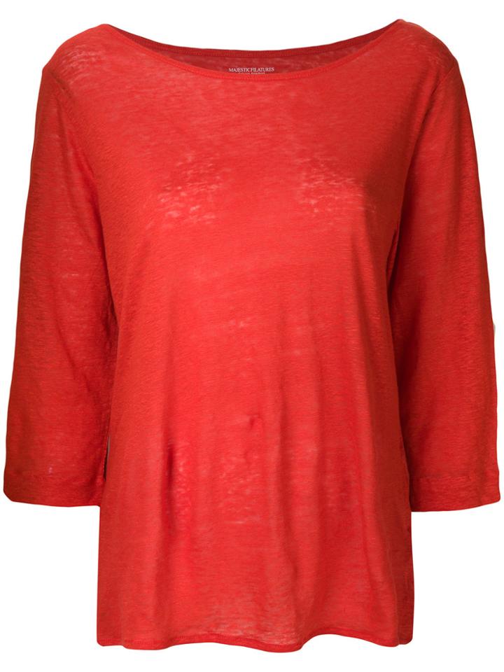 Majestic Filatures Boat-neck Jumper - Red