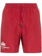 Dolce & Gabbana Logo Swim Shorts - Red