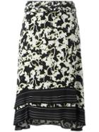 Proenza Schouler Double Vine Print Skirt, Women's, Size: 6, Black, Silk/acetate/viscose/spandex/elastane