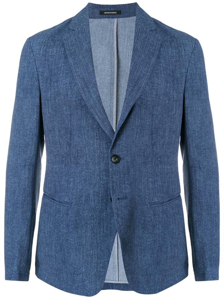 Emporio Armani Classic Fitted Blazer - Blue