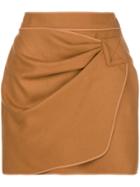 No21 Wrap Front Mini Skirt - Brown