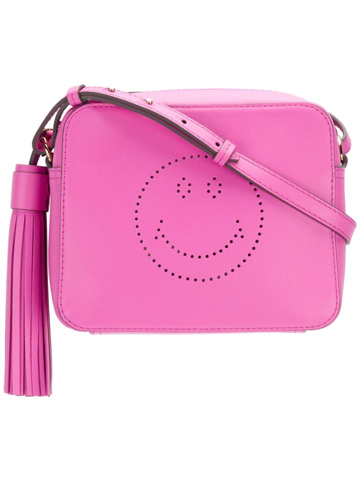 Anya Hindmarch Perforated Smiley Shoulder Bag - Pink & Purple