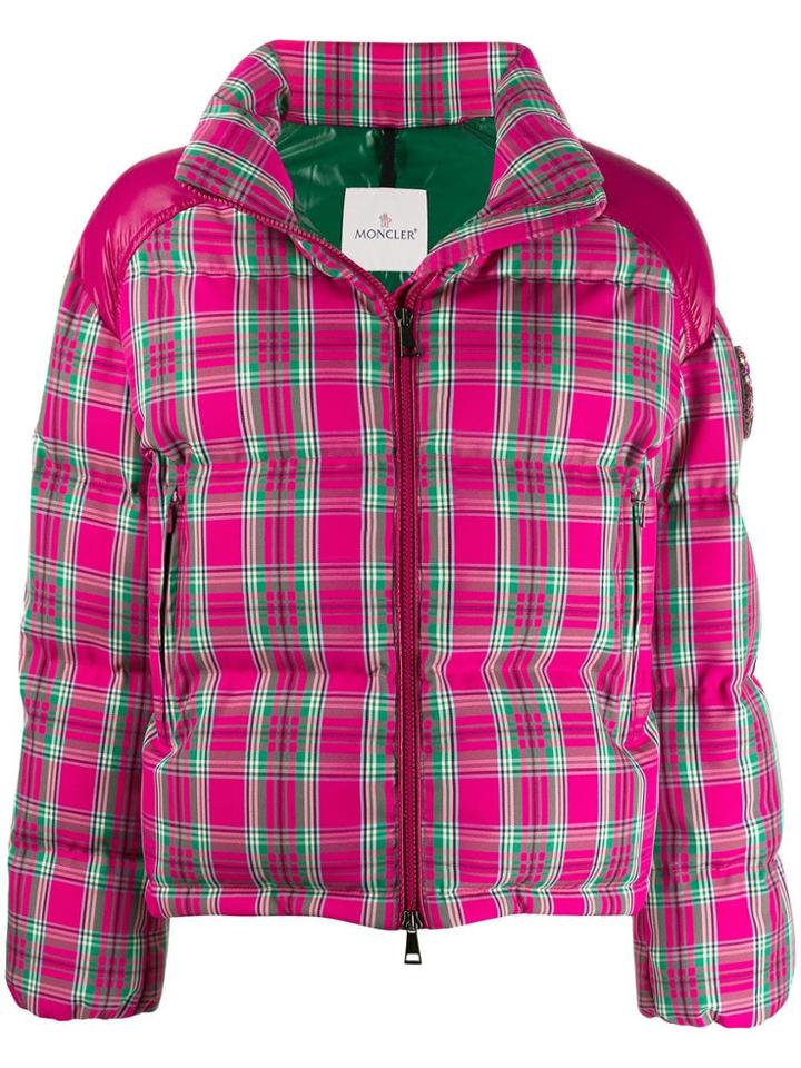 Moncler Plaid Padded Jacket - Pink